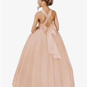 Pink Halter Sleeveless Formal Gown